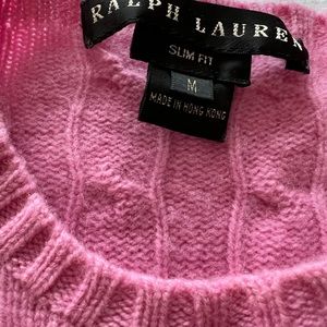Ralph Lauren black label pink cashmere cableknit